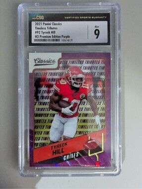 2021 Panini Classics Timeless Tributes Tyreek Hill #92 PSA 9